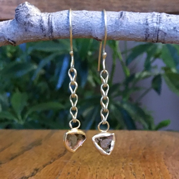 Watermelon Turmaline Slices Wrapped in 22K Gold - Picture 5 of 6